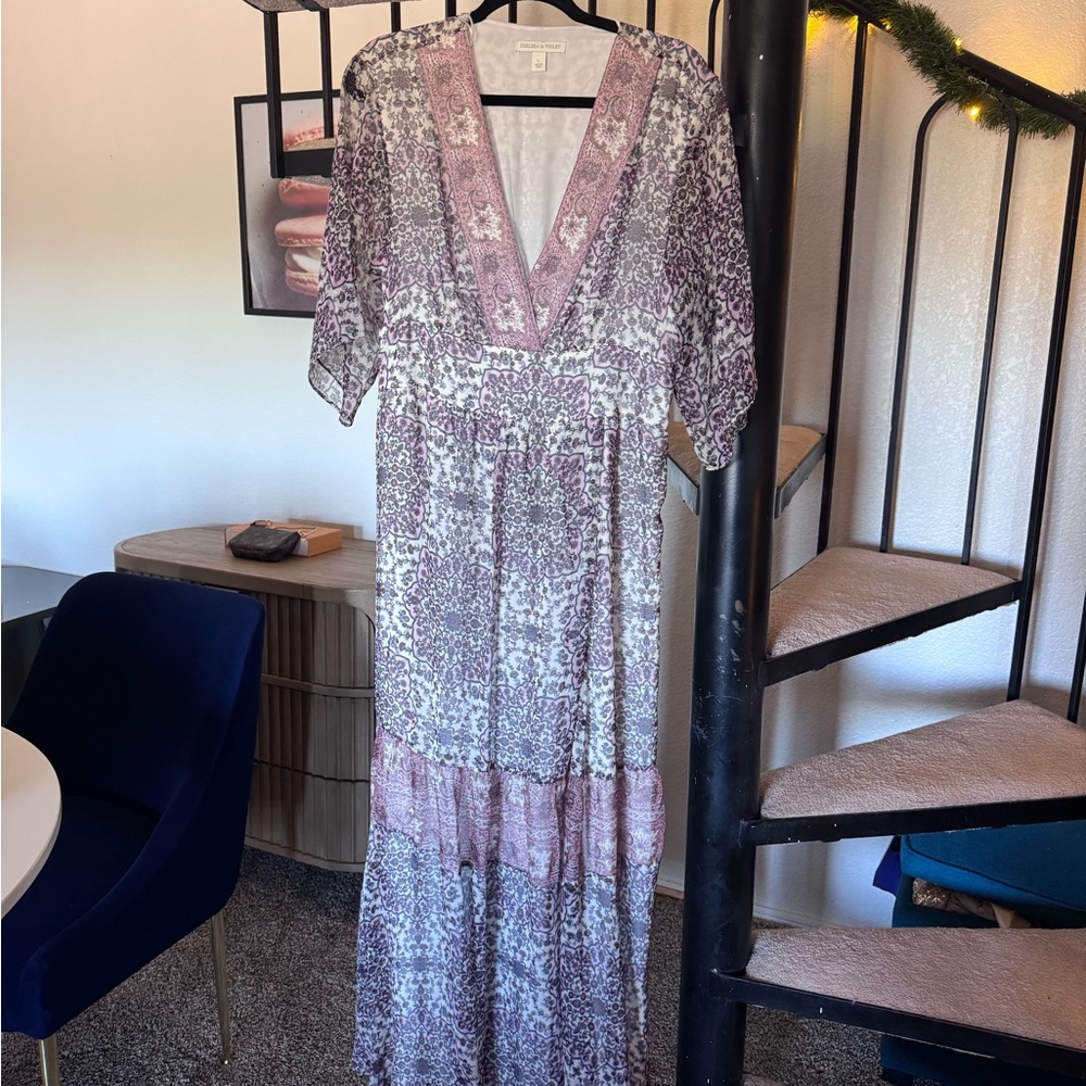 Chelsea & Violet Purple and Pink Maxi Dress